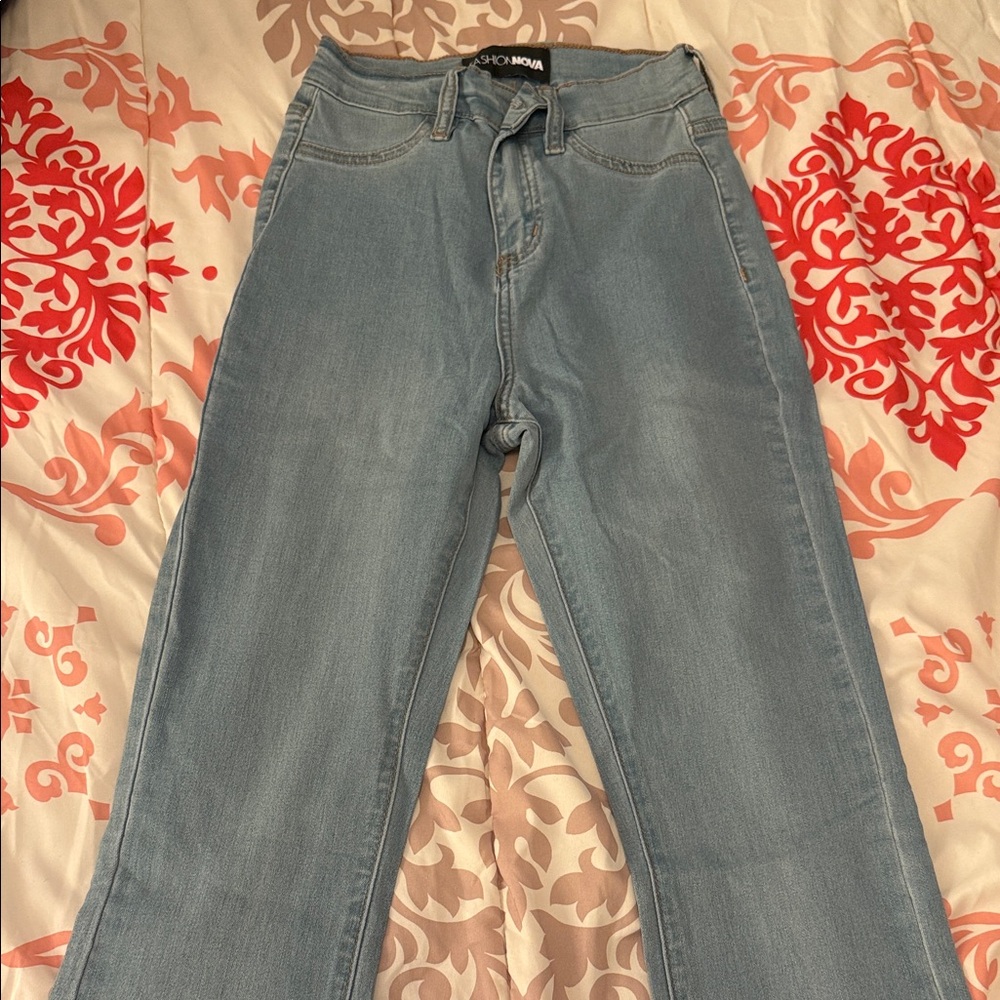 Fashion Nova Light Blue Flare Jeans